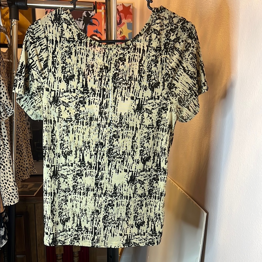 Abstract Black and White Women's Top